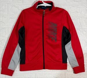 Nike Boys 4T Red Black Gray Colorblock Full-Zip Track Jacket